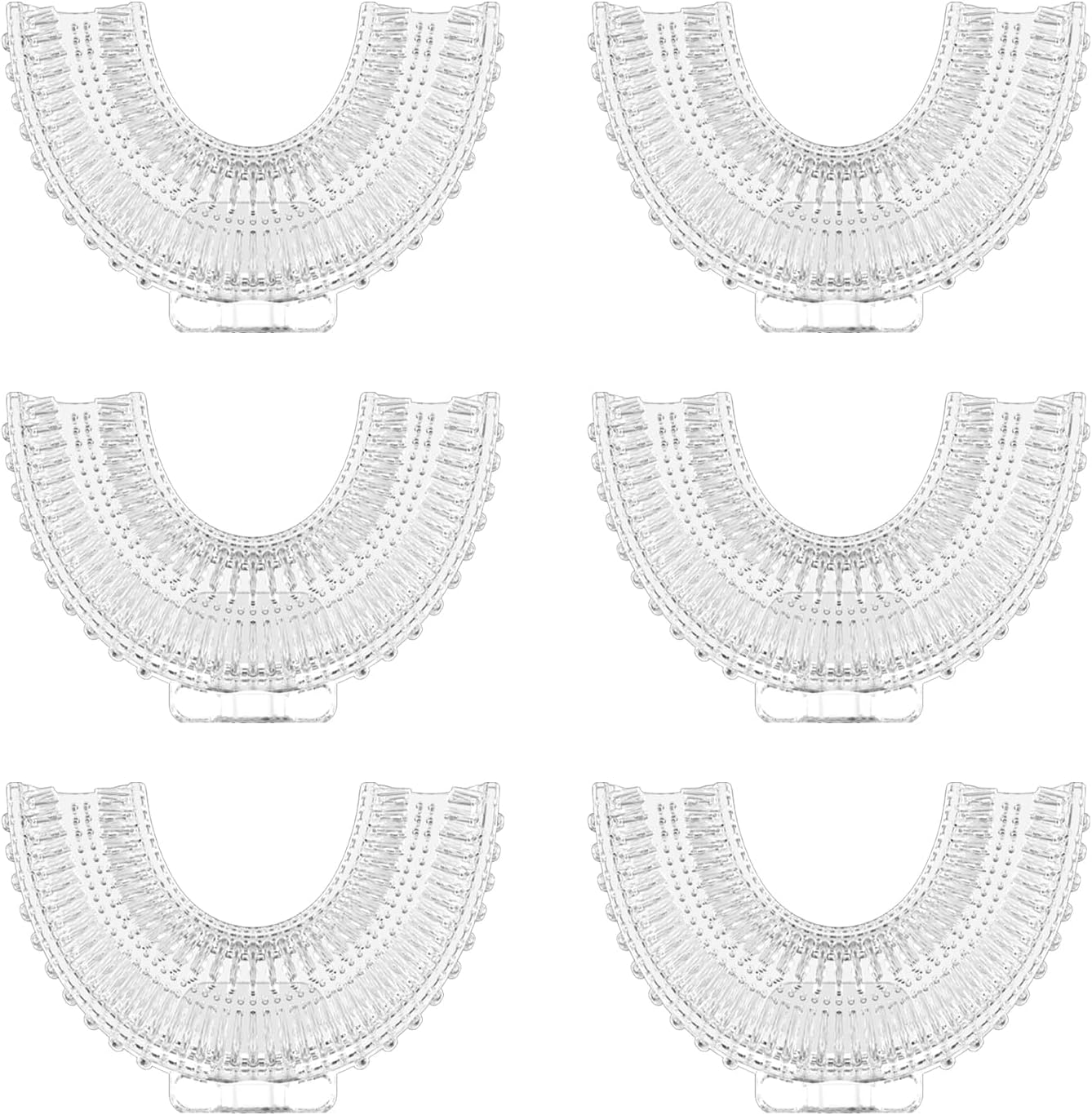 6 Pcs U Shaped Replacement Toothbrush Heads Kids Silicone Brush Head, 360 Degree Oral Teeth Cleaning for Children Electric Manual Toothbrushes Replace 2-6 Age