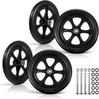 4 Pack 8 Inch Walker Wheels Replacement, Solid Wheelchair Front Wheels Anti-Slip Rollator Replacement Wheel Durable and Quiet Wheel Hub for Wheelchairs Rollators Walkers