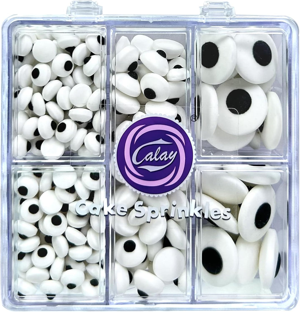 Edible Candy Eyes Sprinkles for Cake Decorating 4.58oz, Halloween Eyeball Sprinkles for Cookie Baking Ice Cream Brownie Cupcake Toppings