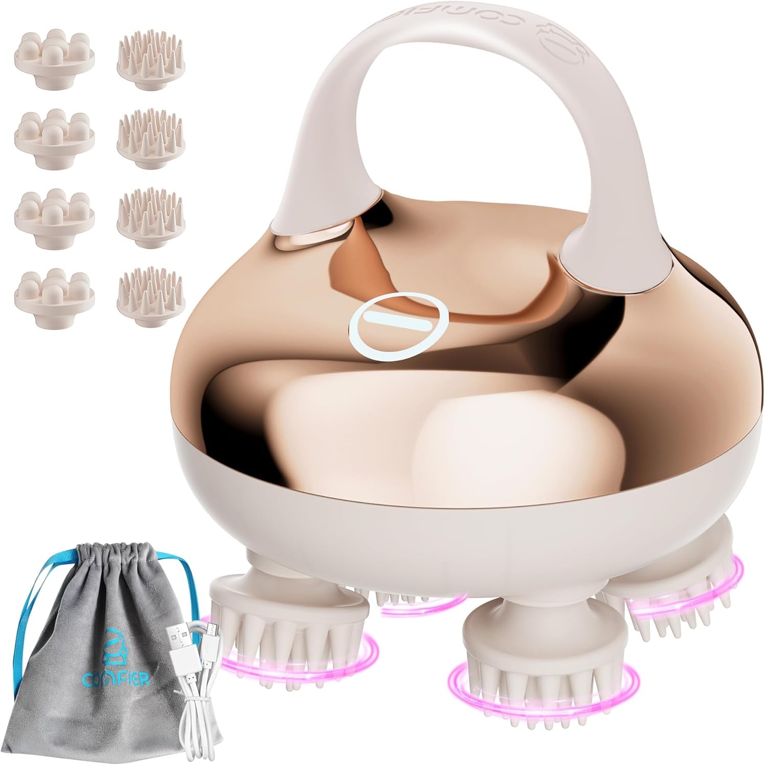 COMFIER Cordless Scalp Massager with 3 kneading Modes, Gifts,Waterproof Head Massage with 8 Claws for Deep Cleansing,Head Scratcher,Body Massager,Cat Massage