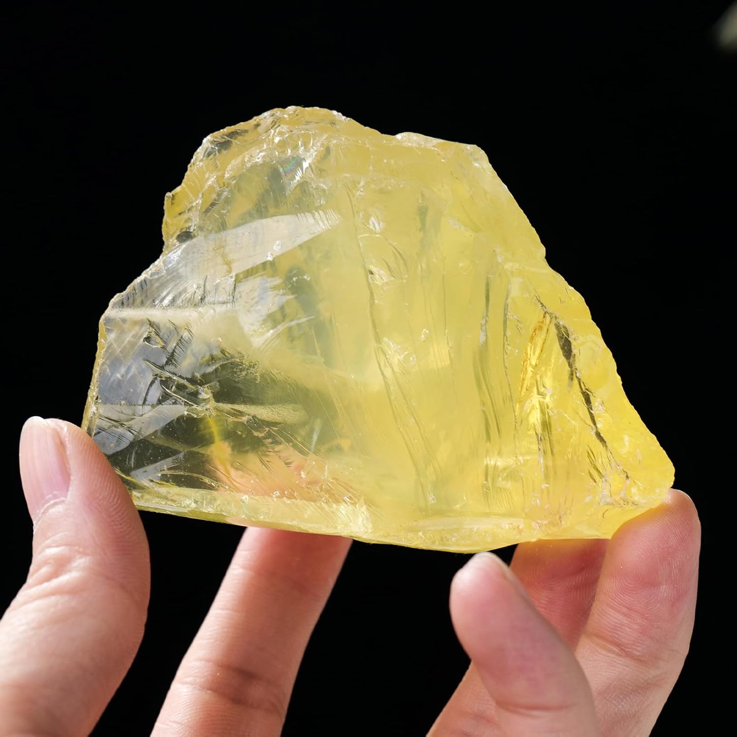 Apengshi 1pcs Citrine Raw Crystal 0.77-0.99lb Natural Crystal Healing Stones Rough Crystal Gemstones for Tumbling, Polishing, Home Decoration, Fish Tank Decoration DIY, Wicca Therapy