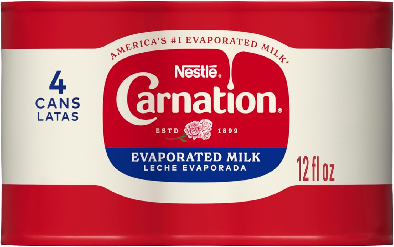 Nestlé Carnation Evaporated Milk Canned, Vitamin D Added, 4Pk 12 fl oz