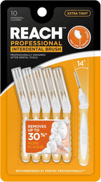 Reach Interdental Brush Cleaners, 0.7mm, Extra Tight, Sensitive Gum Protection, Plaque Remover for Teeth, Braces Flossers, Braces Brush, Dental Toothbrushes, Oral Care, 1 Pack, 10 Count