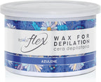 Italwax Flex Azulene - 397g / 14oz - Soft wax for hair removal - Unscented - Liposoluble syntetic formulation - Ideal for waxing all body area