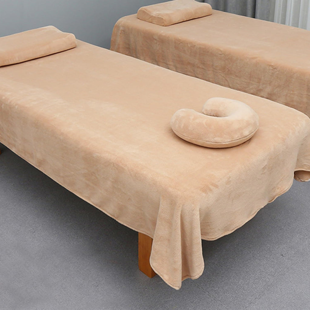 Coffee,220x120cm(N),LDLCYCN Massage Bed Sheet with Face Hole Milk Velvet Fabric Beauty Salon Bed Cover Spa Massage Table Bed Sheet Spa Massage Treatment Bed Cover Sheet for All Season Washable