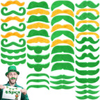 48 PCS St. Patrick's Day Fake Mustache Stickers Set, Self Adhesive Novelty Beard for Adults Irish Saint Patrick's Day Party Favors Cosplay Costume Supplies Decorations Accessories