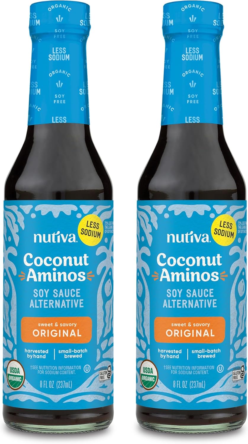 Coconut Secret Organic Liquid Coconut Aminos - Low Sodium Soy Sauce Alternative for Cooking, Dipping, and Marinating - Perfect for Vegan, Keto, and Paleo Diet - 8Oz, 2 Pack