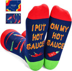 Zmart Food Socks for Men Women - Chicken Nugget Steak Socks, BBQ Hot Sauce Gift