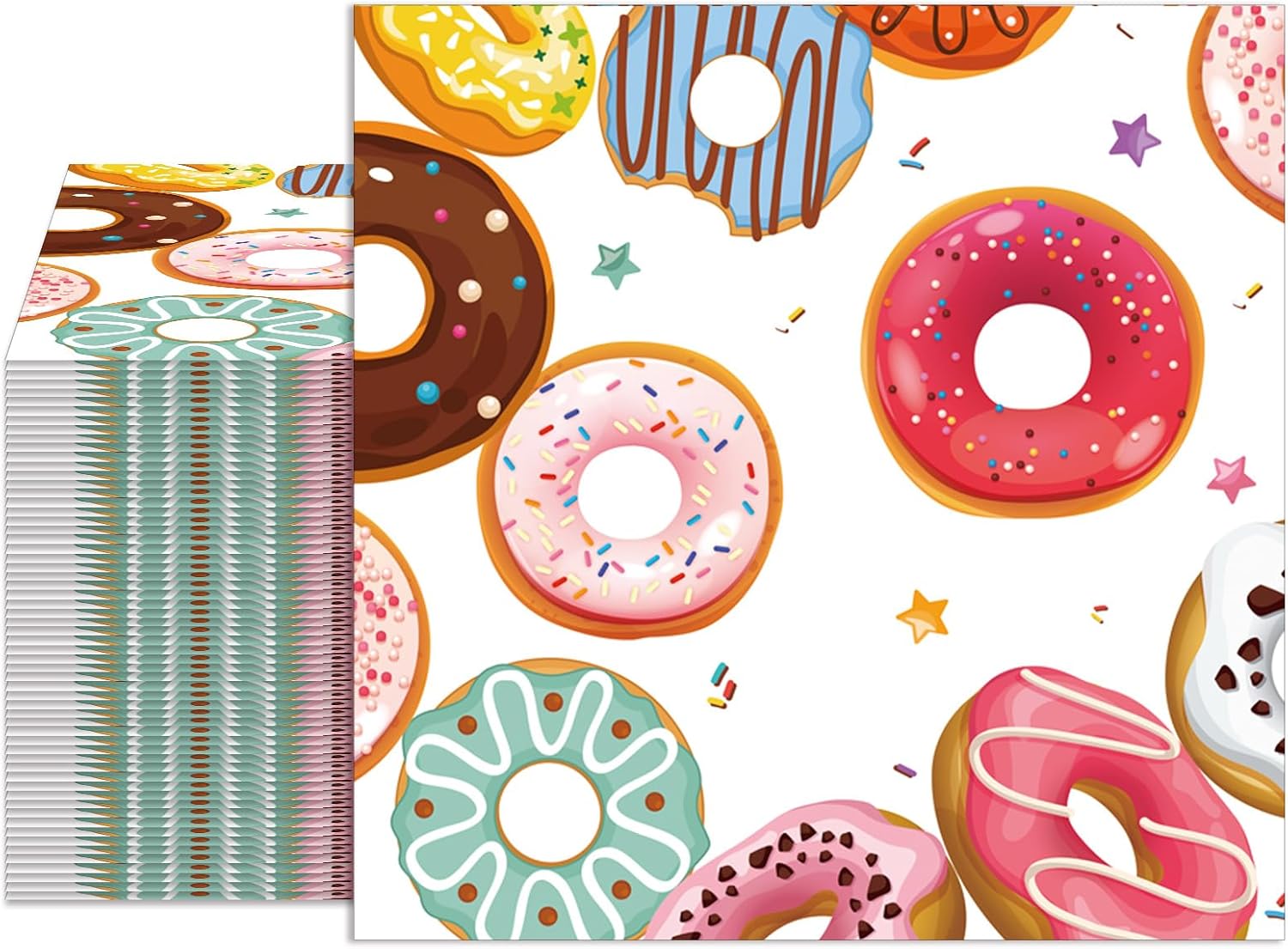 40 Pack Donut Napkins Disposable Colorful Candy Paper Napkins Perfect for Dinner Ice Cream Birthday Sprinkle Baby Show Sweet Treat