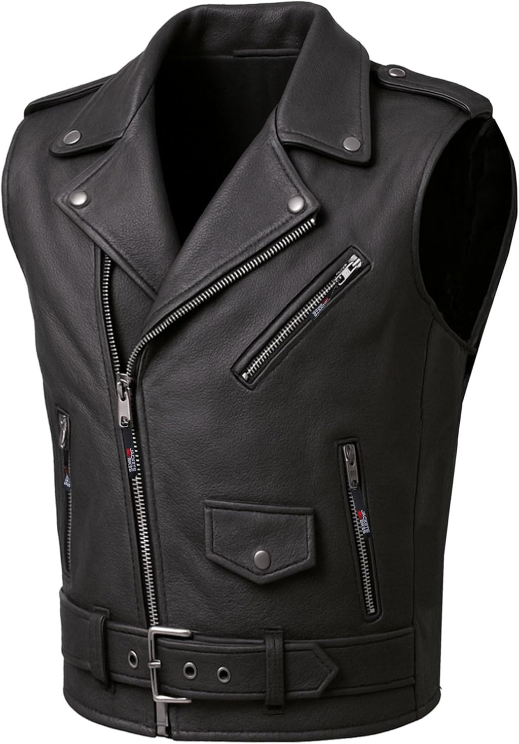 Jackets 4 Bikes Men's Classic Buffalo Leather Motorcycle Biker Vest | Vintage Cruiser Vest for Men, | Stylish Street Club Riding Black M