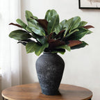 Magnolia Stems 6PCS Single Stem Fake Leaves for Home Table Festivals Indoor Outdoor Decor (Green)