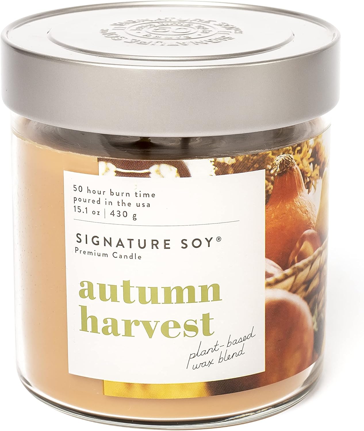 Signature Soy Lidded Autumn Harvest Scented Candle, Large Jar