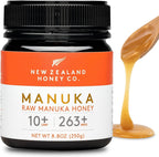New Zealand Honey Co. Raw Manuka Honey UMF 10+ | MGO 263+ | UMF Certified Monofloral New Zealand Honey for Daily Wellness, Family, Skin Care & Dogs - 8.8oz / 250g
