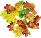 Set of 75 Edible Fall Leaves Gold Leaf Cake Decorations, Thanksgiving Party Cupcake Topper (Mix color)