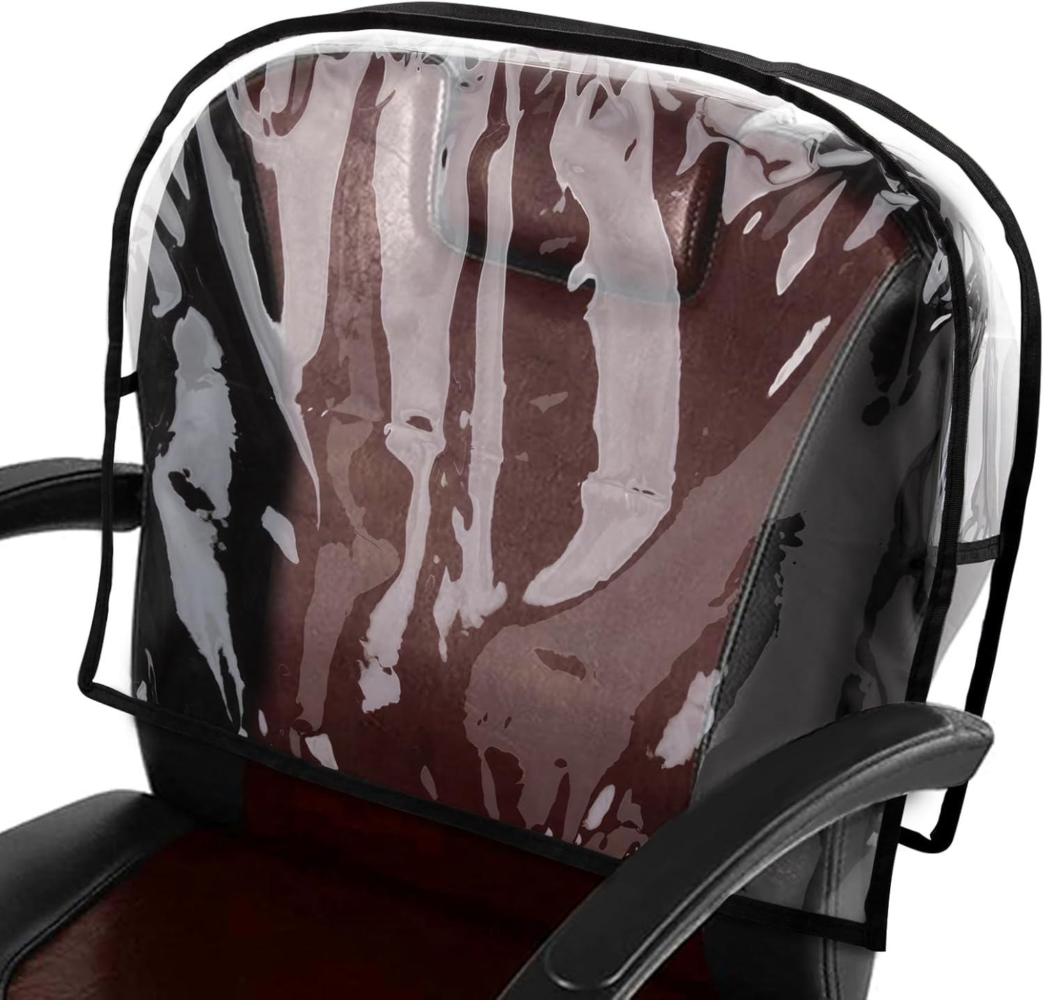 Noverlife Round Barber Chair Cover Protector, 20 in Wide Clear PVC Salon Chair Cover, Hairdressing Chair Back Stitched Cover Durable Easy Clean Covers Prevents Damage for Hair Salon Spa Office Chairs