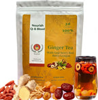 Eastrue Ginger Tea Blend Goji Berry,Jujube Red Dates,Longan,-Supports Pregnancy Nausea Relief & Morning Sickness,Postpartum Essentials & Mothers Milks Lactation Tea,Traditional Chinese Herbal Tea for Women,Caffeine-Free,Organic,(200g/20Bags)