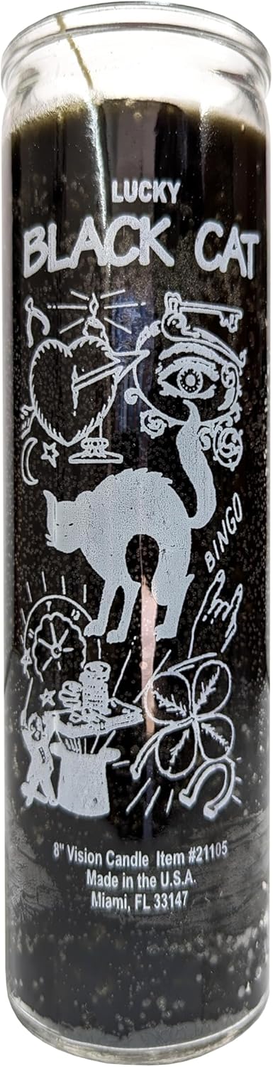 Generic Lucky Black Cat Black Candle