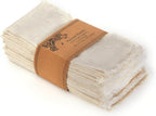 ACCENTHOME Natural Cotton Linen Napkin Set of 12 18x18 inch Dinner Napkins - Washable Soft Premium Hotel Quality Reusable Hemmed Edges Napkins Perfect Table Linens for Family Dinners, Weddings