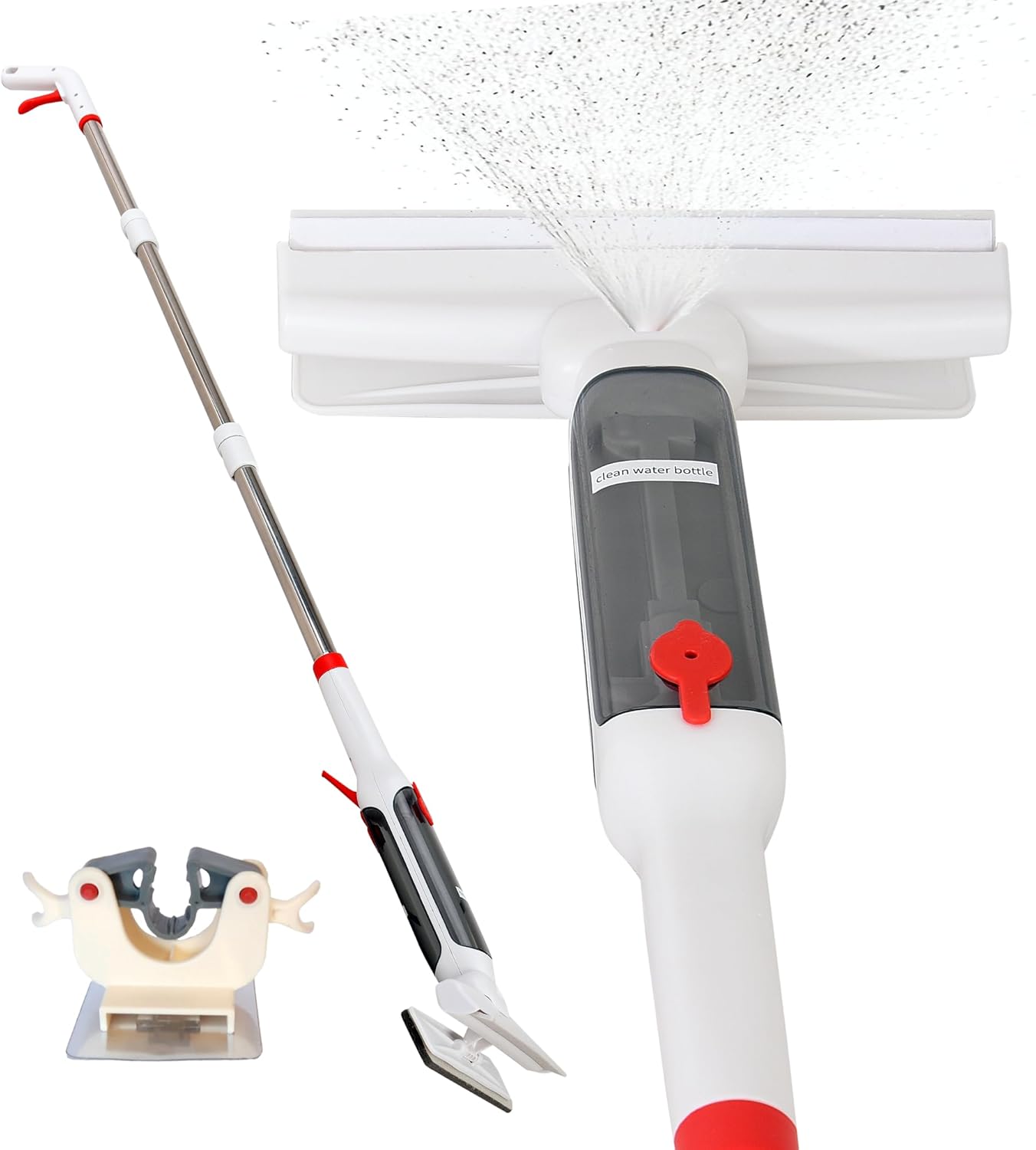 Window Cleaner with Front and Rear Cleaners + Expandable Sprayer - Window Vacuum Squeegee - Complete Kit for Glass, Windows and Mirrors, Quick Drying- Window Cleaner Tool - Car Window Cleaner Spray