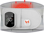 Cordless Heating Pad for Back Pain Relief, 40" Rechargeable Lumbar Massager with Heat, Adjustable Vibration & Heating Belt for Waist, Muscle Relaxation - Portable and Comfortable (Orange red)