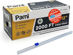 PAMI Clear Plastic Wrap for Food 12" X 2000ft, Bpa-Free Restaurant Plastic Wrap with Dispenser Box for Home and Commercial Food Wrap