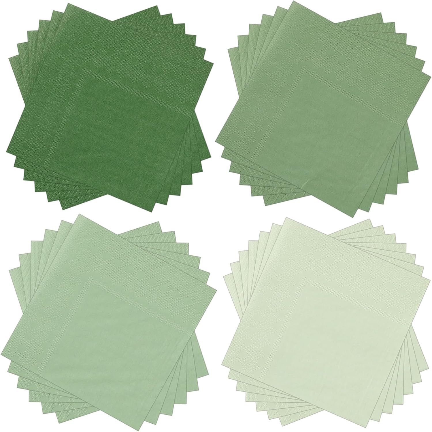 Layhit 100 Pcs Cocktail Napkins Disposable Beverage Napkins Square Paper Dessert Tissue for Wedding Birthday Celebration Party Supplies(Sage Green,5 x 5 Inch)
