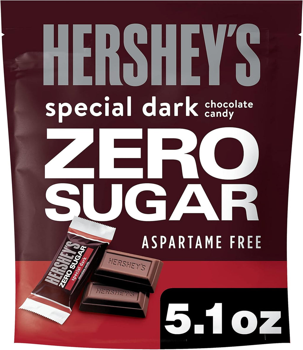 HERSHEY'S SPECIAL DARK Zero Sugar Chocolate Candy Bag, 5.1 oz
