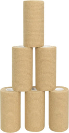 6pcs 4in Self Adhesive Bandage Wraps, 5 Yards Skin Color, Breathable Self-Adherent Wrap Rolls for Sports, Wrist, Ankle and Swelling