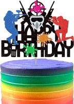 Paintball Cake Topper Decorations for Boys Men Glitter Happy Birthday Decoration Sports Theme Party Supplies