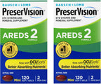 Bausch + Lomb PreserVision AREDS 2 Eye Vitamin & Mineral Supplement with OCUSorb, with Lutein & Zeaxanthin–from, 120 Soft Gels (MiniGels) (Pack of 2)