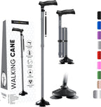 HONEYBULL Walking Cane for Men & Women Foldable, Adjustable, Heavy Duty, Free Standing, All Terrain, Collapsible Walking Sticks for Seniors & Adults