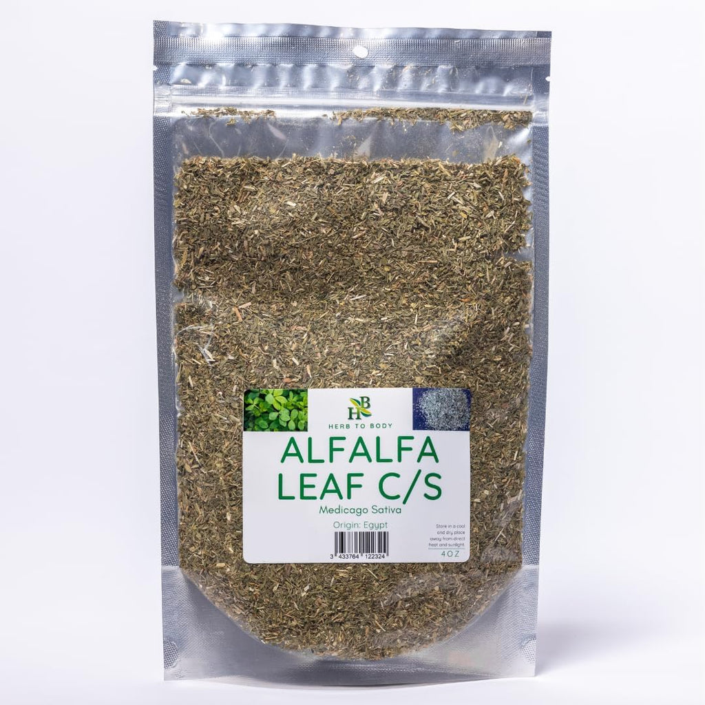 Herb To Body Alfalfa Leaf Cut & Sifted – 4oz, Wildcrafted Medicago Sativa, Organic-Style Loose Leaf Alfalfa for Herbal Tea, Blends, and Traditional Botanical Preparations