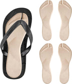 4pcs Flip Flop Shoe Inserts, Adhesives Flannel Thong Sandal Insoles Anti-Slip Shock Absorption Invisible Slim Pads Sandal Strap Cushions Reliable Toe Protectors for Women