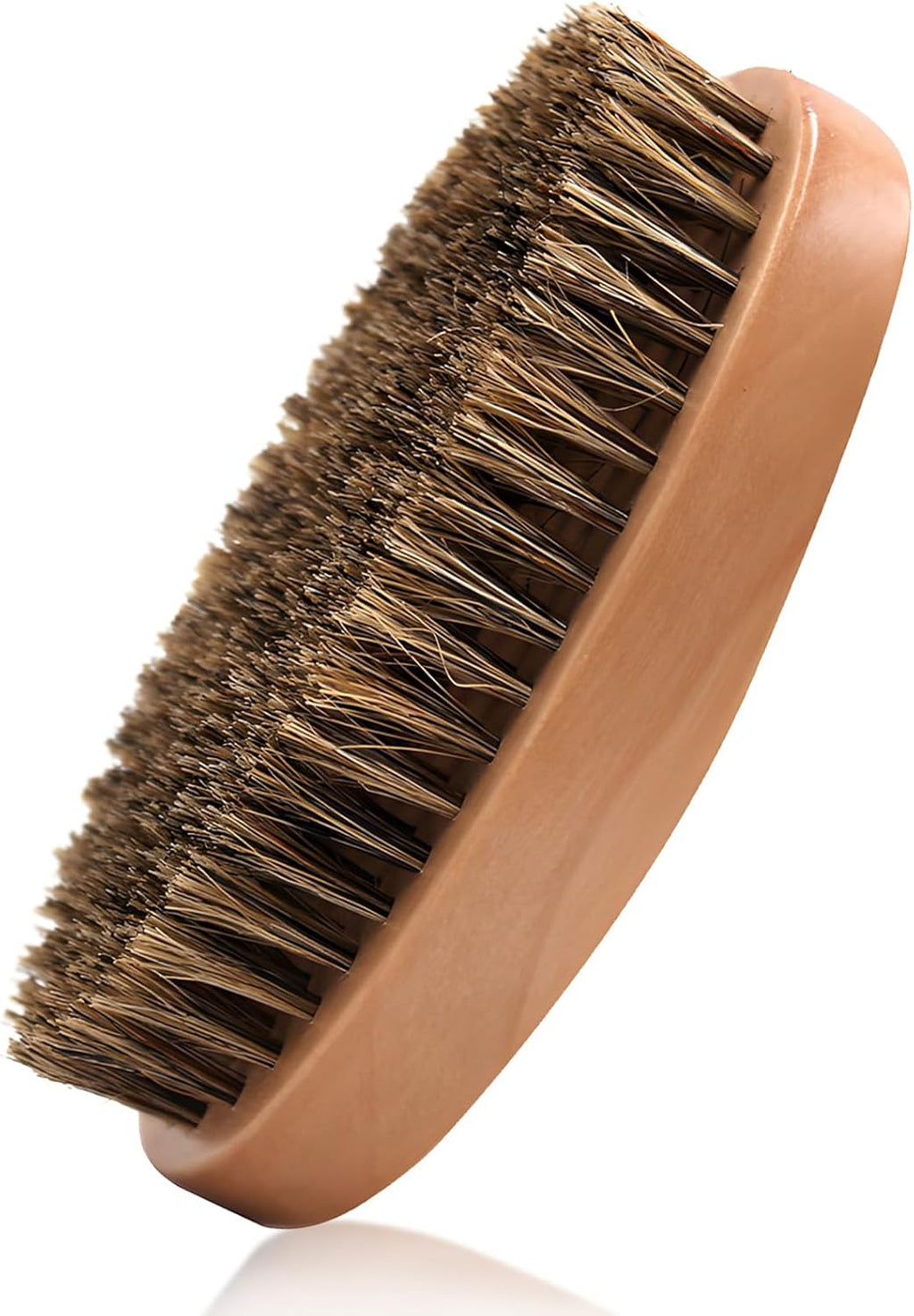 Boar Bristle Hair Beard Brush for Men - Small Soft Beard Brush, Pocket Travel Men's Wooden Mustache Brush