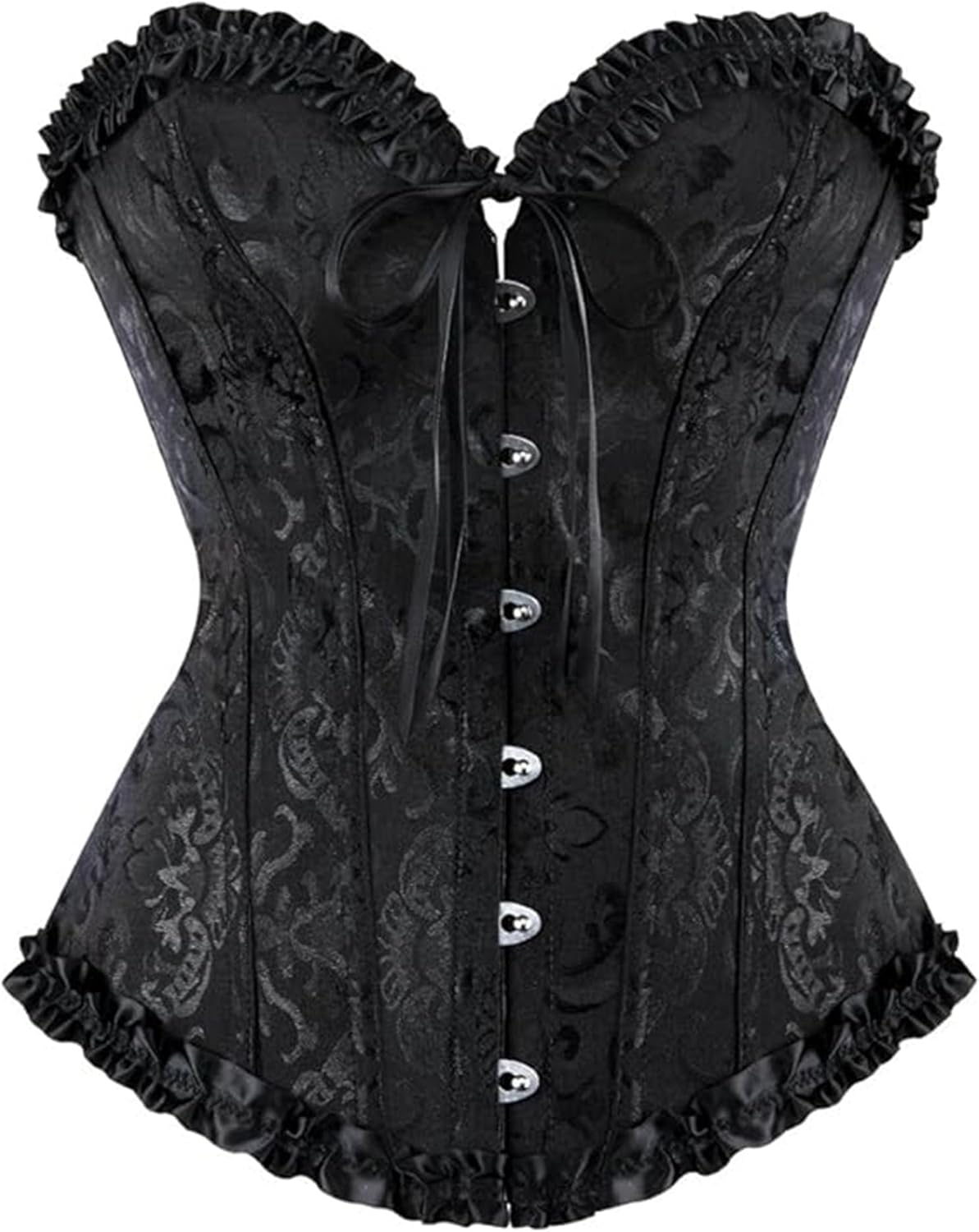 Springcmy Women Plus Size Christmas Santa Claus Corset Tops Boned Overbust Bustier Shapewear Lace Up Fur Trim Push Up Costume