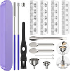 15Psc Filling Tools Tray Kit - Capsule Tamper Filler Maker Tool & Tray Holder - for Home & Lab Empty Gel Spoon Scoops Funnel Fill Size #000 00 0 1 2 3 Funnels