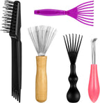 Comb and Brush Cleaner Tool Set, 5-Piece Comb Cleaner Set - Hair Brush Cleaner Rake, Comb Cleaning Brush, Maintenance Hair Comb for Home and Salon Use Removing Hair Dust