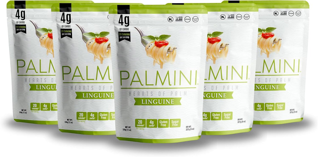 Palmini Linguine Pasta | Low-Carb, Low-Calorie Hearts of Palm Pasta | Keto, Gluten Free, Vegan, Non-GMO, Plant Based, Healthy Noodles | As Seen on Shark Tank |(12 Ounce - Pack of 6)