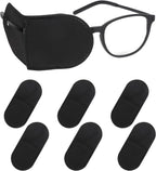 Ouligay 6pcs Glasses Eye Patch Black Eye Patch Reusable Lazy Eye Patch Adult Medical Eye Patches for Adults to Treat Lazy Eye Amblyopia Strabismus