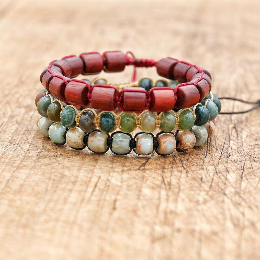 Natural Stone Bracelet Set 4pcs