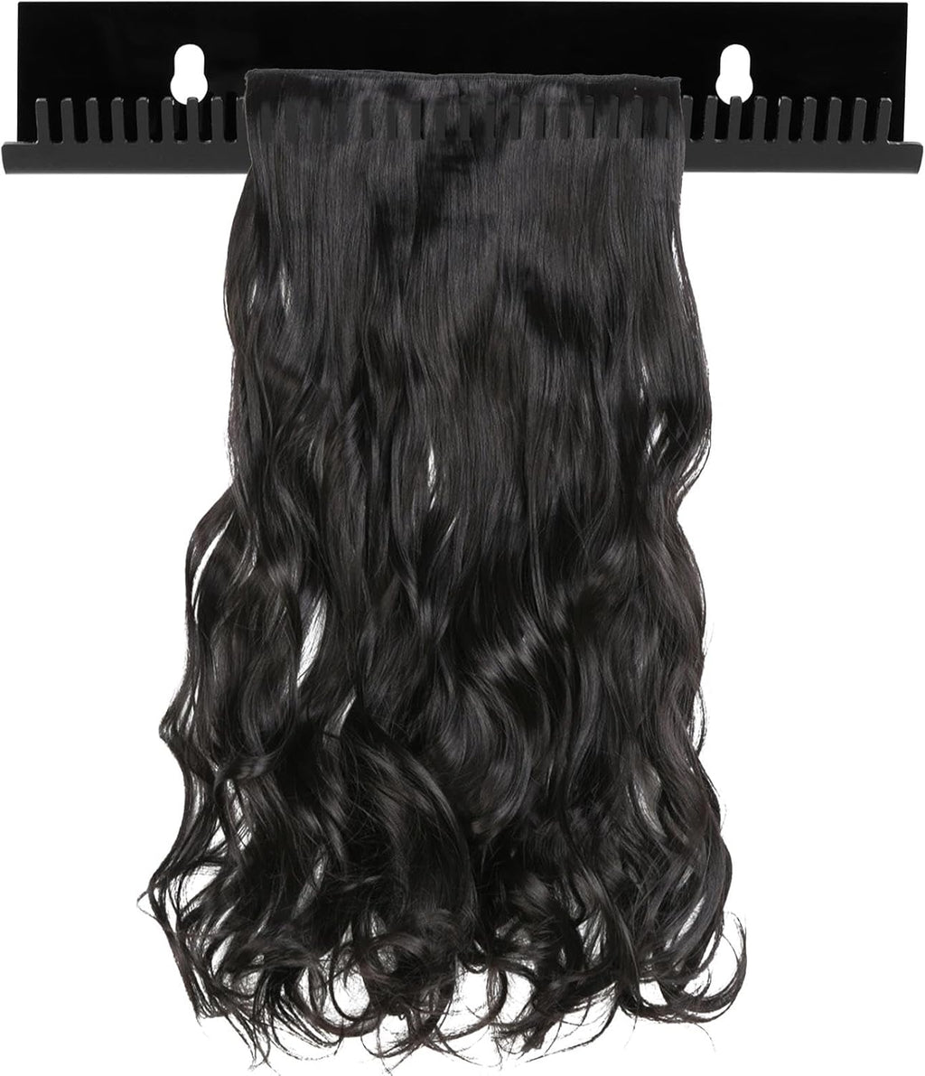Hair Extension Holder, Wig Stand Hair Extension Display with Suction Cups & Foam Pads, Hai-r Hanger Tool for Washing, Coloring and Blow-Drying of Weft, Clip-In, Tape-In Extensions(COLOR:Black)
