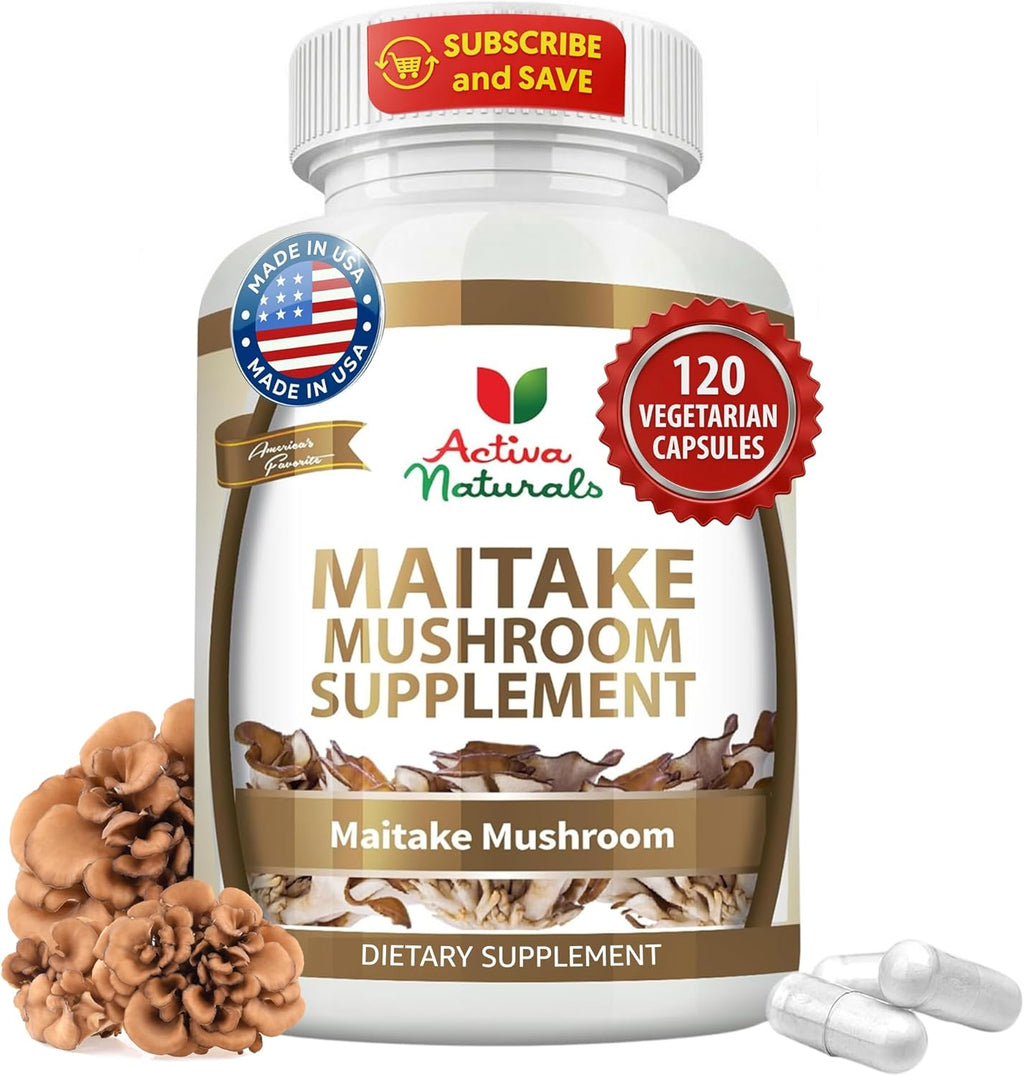Maitake Mushroom Supplement - 1500mg, 120 Vegetarian Capsules with Grifola Frondosa Mushrooms Extract , No Fillers, Additives, or Artificial Colors, Herbal Supplement for Energy & Vitality
