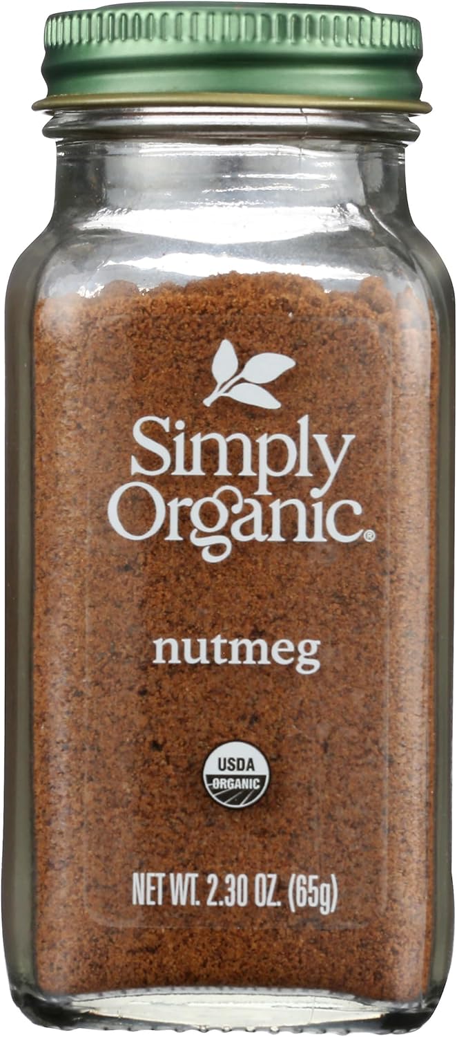 Simply Organic Ground Nutmeg, Kosher, USDA Certified Organic, 2.3 Ounce (Pack of 6)