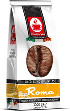 Bonini Roma Italian Blend Roasted Coffee Beans: Rich, Creamy & Intense (Pack of 1, 1kg)