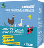 5LB Dried Black Soldier Fly Larvae for Chickens - 85X More Calcium Than Mealworms for Strong Eggshells, High-Protein Chickens Treats for Laying hens, Birds, Ducks