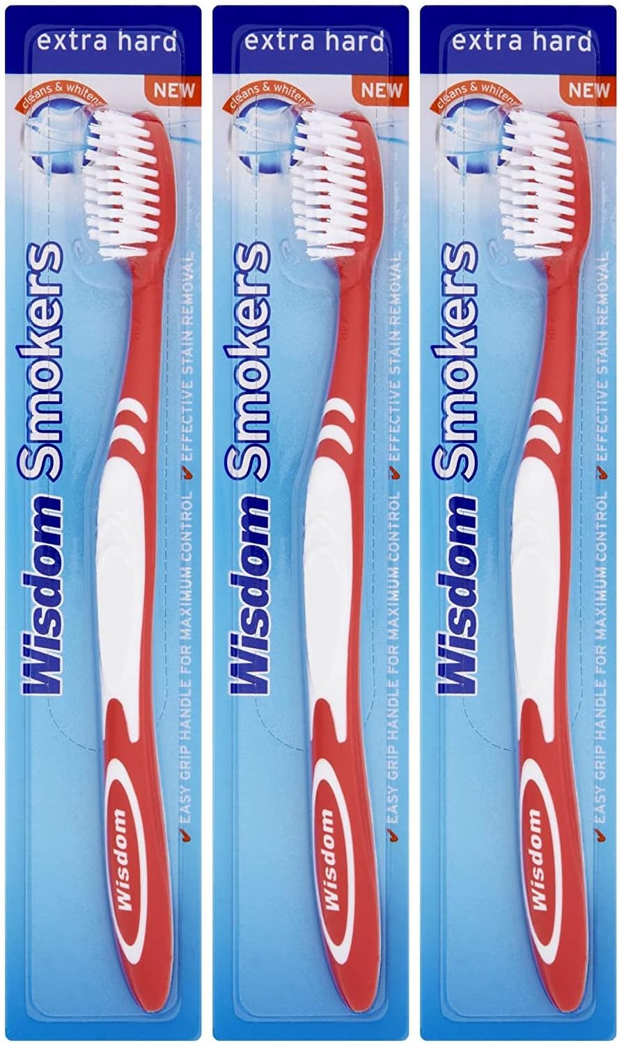 3X Wisdom Smokers Extra Hard Brush Toothbrush (Previously Addis) by Wisdom