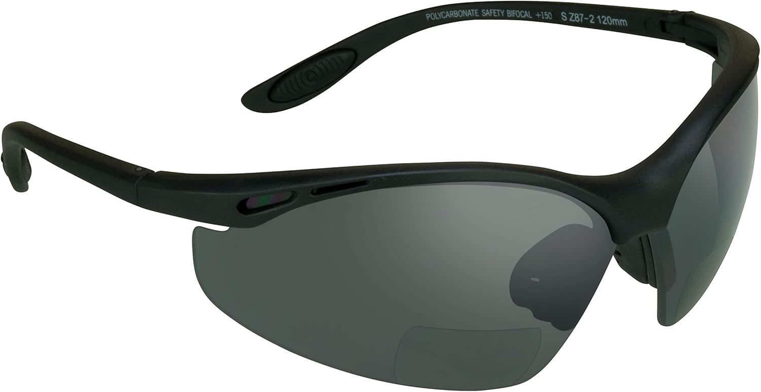 proSPORT Bifocal sunglass Safety Reader Z87 Wrap Around No Slip Grip +1.50 +2.00 +2.50 +3.00