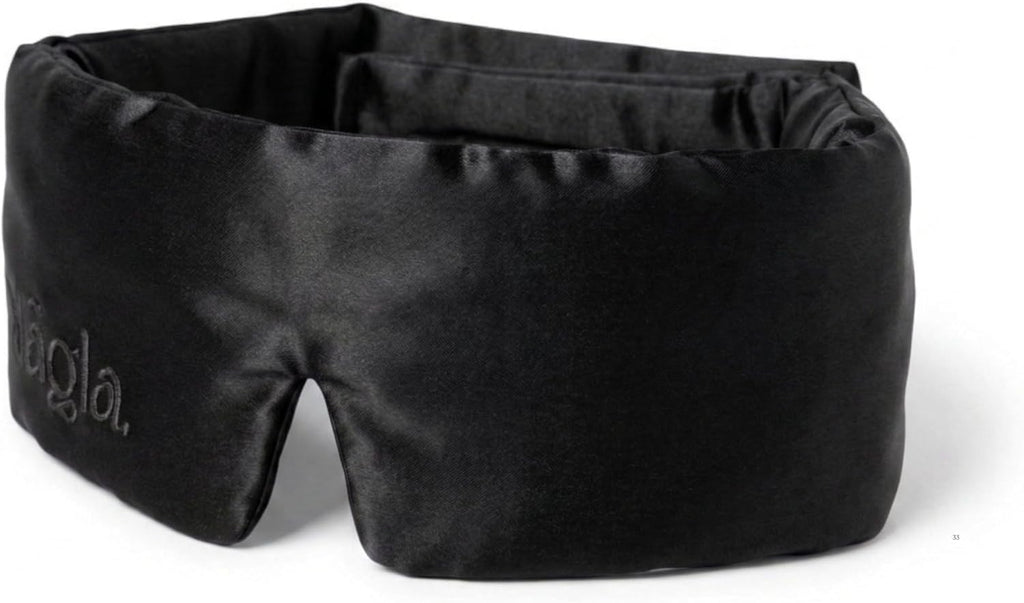 Nãgla. 30 Momme Mulberry Silk Sleep Mask - Luxury Eye Mask with Adjustable Strap, Breathable & Hypoallergenic, Oeko-TEX® Certified, Premium Gift Box (Black)