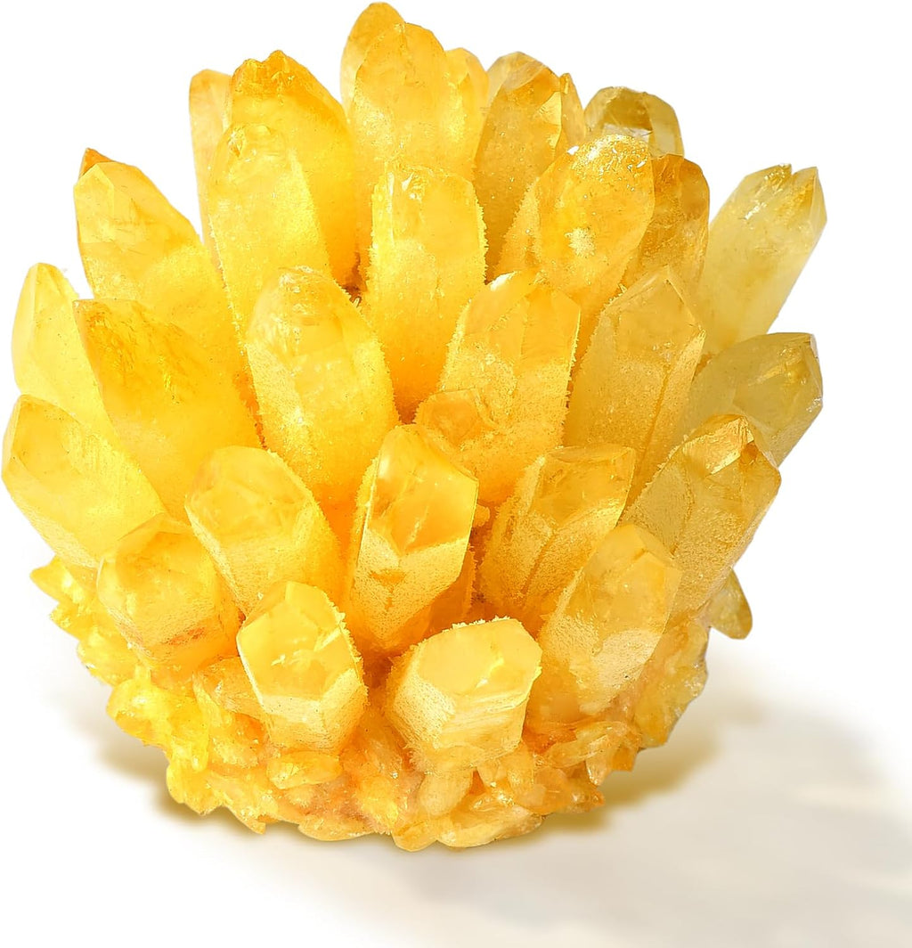 Large Citrine Crystal Cluster - Natural Yellow Quartz Geode for Healing, Abundance & Wealth - Authentic Citrine Stone for Home Decor, Meditation, and Positive Energy - (5.71 x 4.29 x 3.35 in)