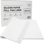 EcoDispose Non-Stick Precut Parchment Paper Baking Sheets Full Pan liner for Bake (16-3/8" x 24-3/8",White,200PCS)